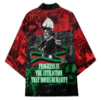 Marcus Garvey Kimono Collage Design Progress Is the Attraction Quote Pan African Movement Tribute - Wonder Print Shop
