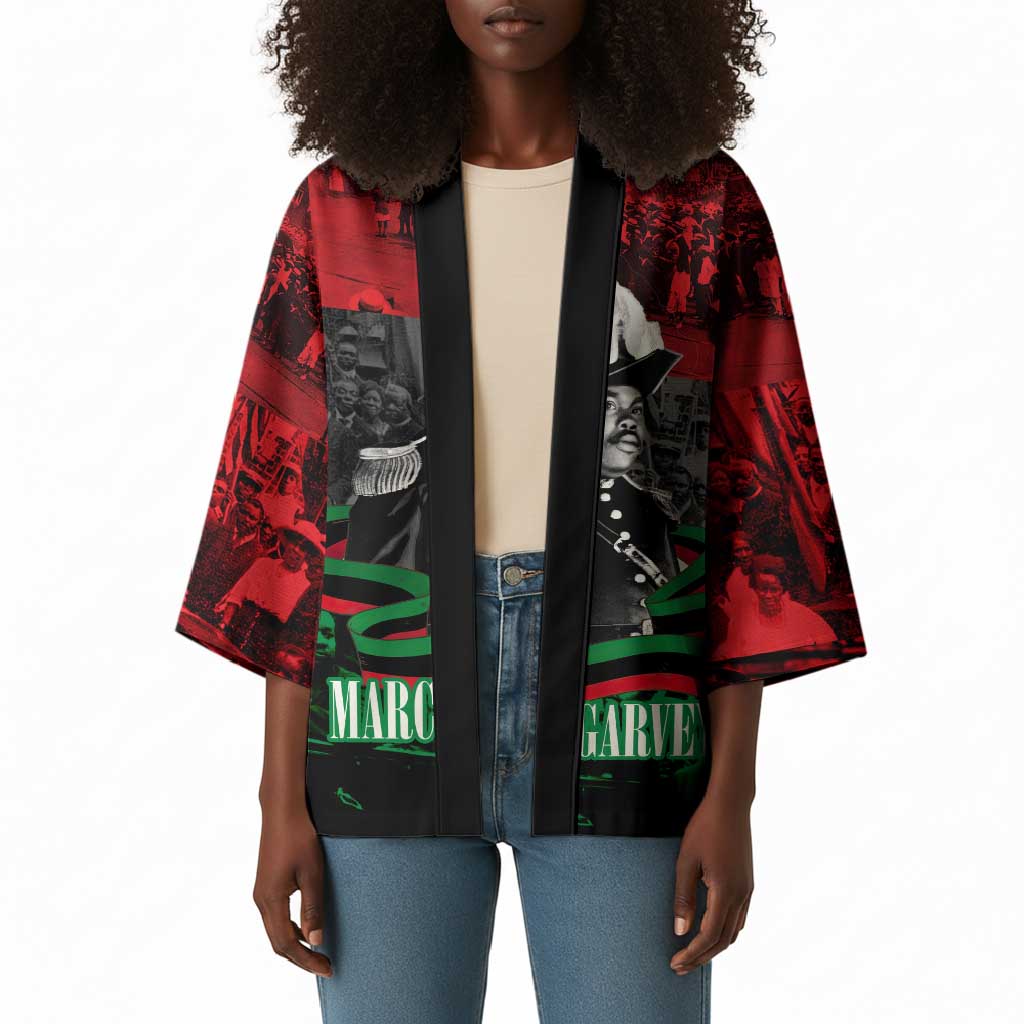 Marcus Garvey Kimono Collage Design Progress Is the Attraction Quote Pan African Movement Tribute - Wonder Print Shop