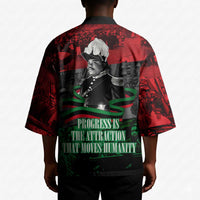 Marcus Garvey Kimono Collage Design Progress Is the Attraction Quote Pan African Movement Tribute - Wonder Print Shop