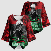 Marcus Garvey Kimono Sleeve Blouse Collage Design Progress Is the Attraction Quote Pan African Movement Tribute - Wonder Print Shop
