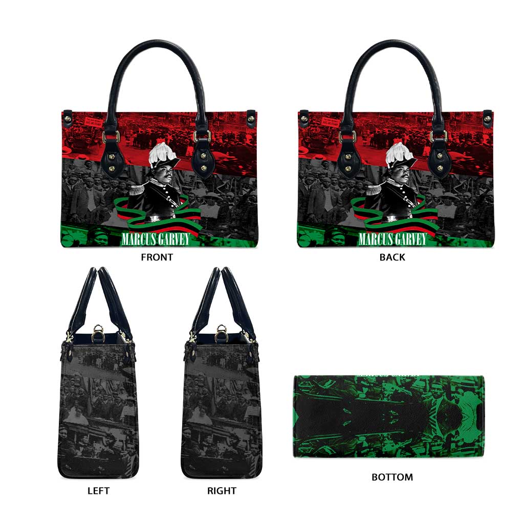 Marcus Garvey Leather Bag Collage Design Progress Is the Attraction Quote Pan African Movement Tribute - Wonder Print Shop