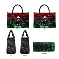 Marcus Garvey Leather Bag Collage Design Progress Is the Attraction Quote Pan African Movement Tribute - Wonder Print Shop