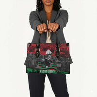 Marcus Garvey Leather Bag Collage Design Progress Is the Attraction Quote Pan African Movement Tribute - Wonder Print Shop