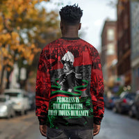Marcus Garvey Long Sleeve Shirt Collage Design Progress Is the Attraction Quote Pan African Movement Tribute - Wonder Print Shop