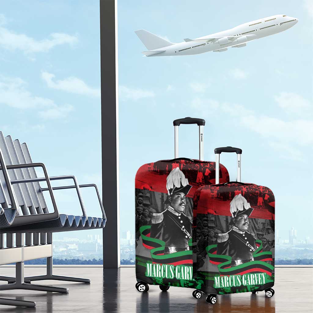 Marcus Garvey Luggage Cover Collage Design Progress Is the Attraction Quote Pan African Movement Tribute - Wonder Print Shop