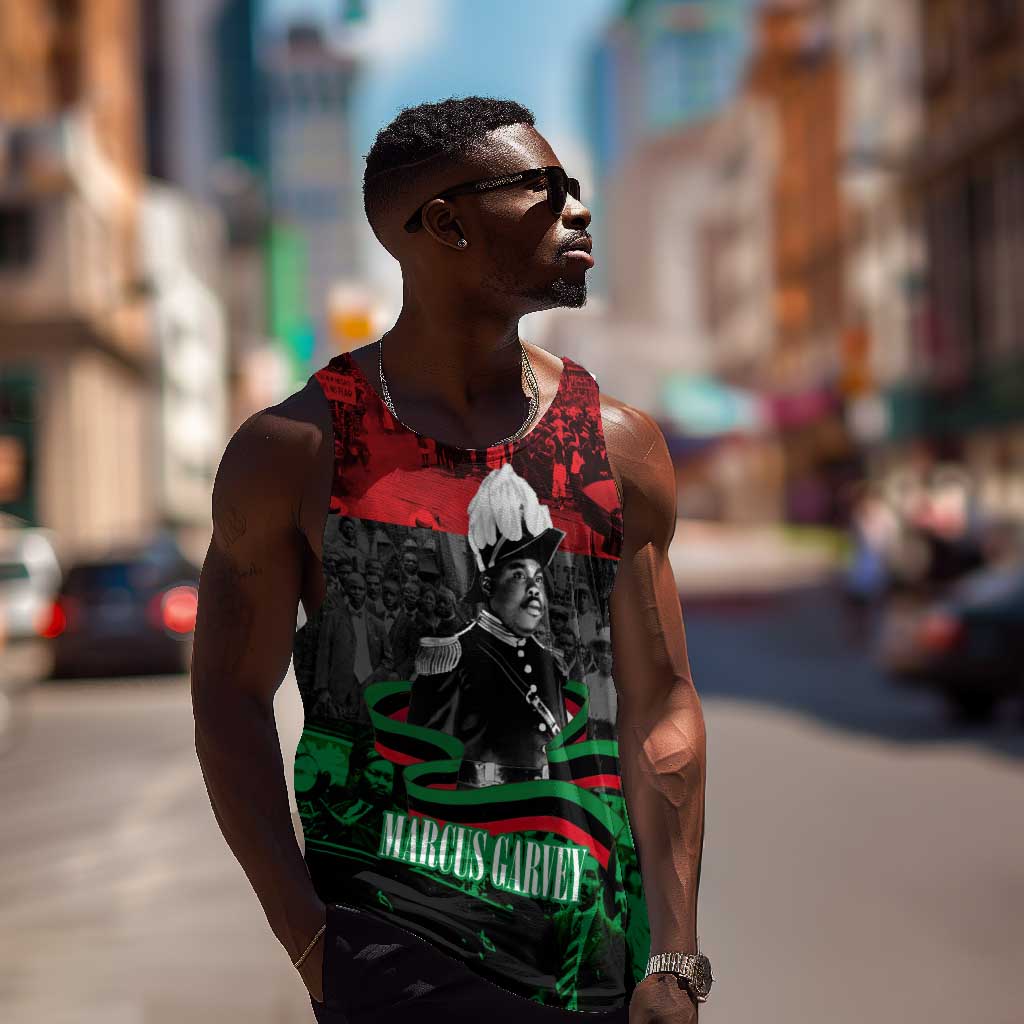 Marcus Garvey Men Tank Top Collage Design Progress Is the Attraction Quote Pan African Movement Tribute - Wonder Print Shop