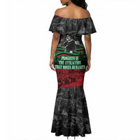 Marcus Garvey Mermaid Dress Collage Design Progress Is the Attraction Quote Pan African Movement Tribute TS04