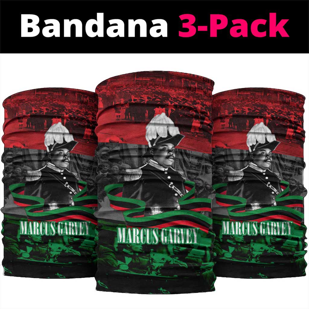 Marcus Garvey Neck Gaiter Collage Design Progress Is the Attraction Quote Pan African Movement Tribute - Wonder Print Shop