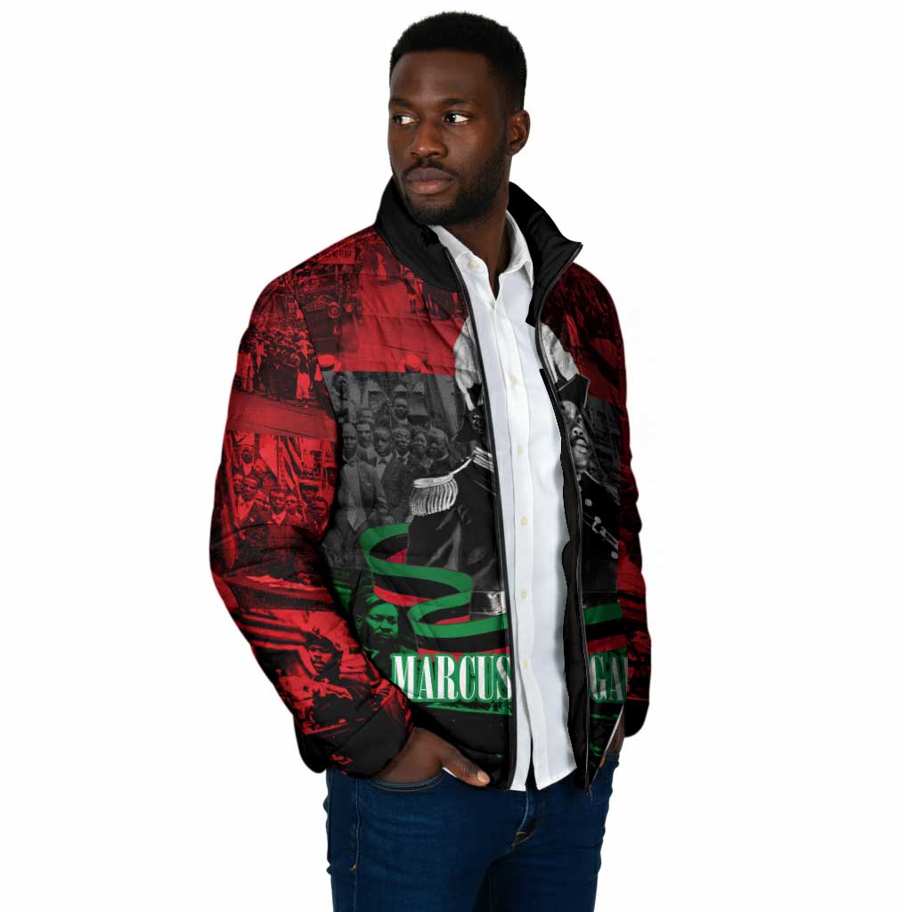 Marcus Garvey Padded Jacket Collage Design Progress Is the Attraction Quote Pan African Movement Tribute - Wonder Print Shop