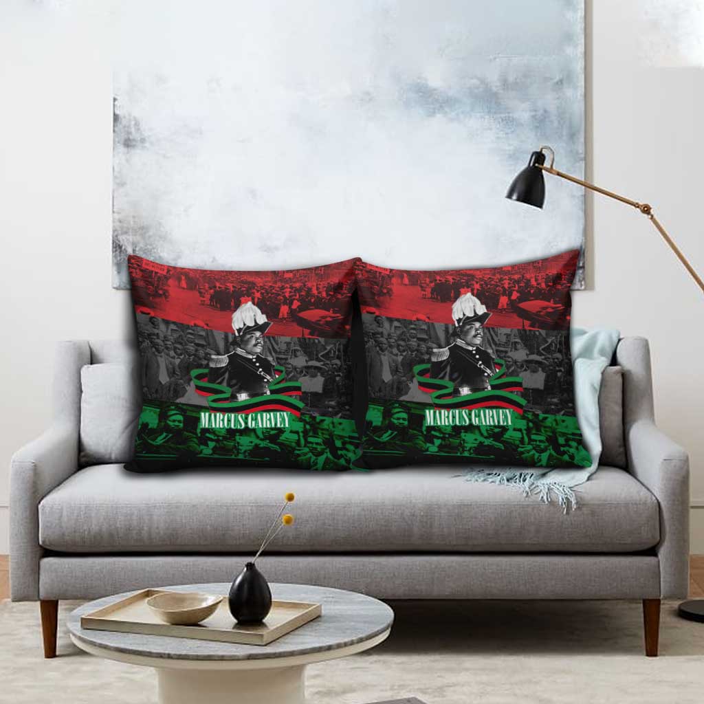 Marcus Garvey Pillow Cover Collage Design Progress Is the Attraction Quote Pan African Movement Tribute - Wonder Print Shop