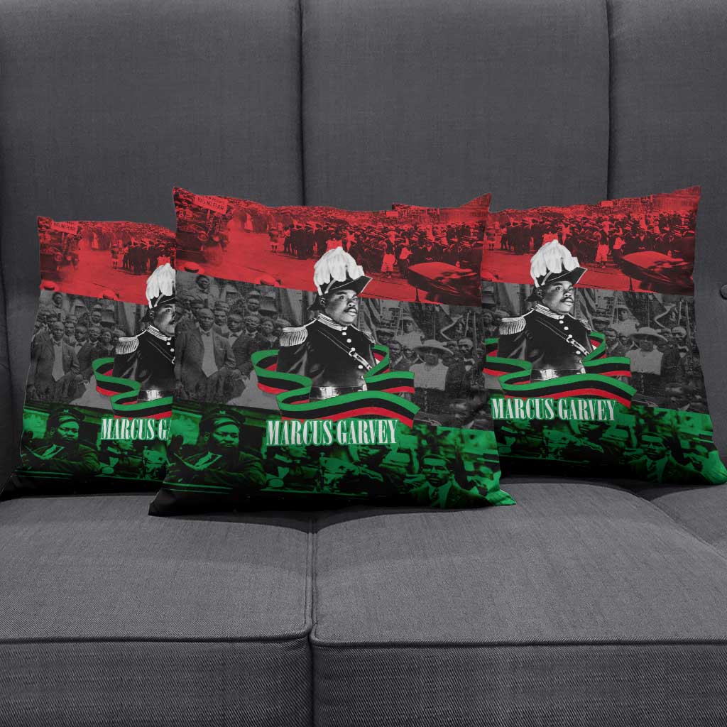 Marcus Garvey Pillow Cover Collage Design Progress Is the Attraction Quote Pan African Movement Tribute - Wonder Print Shop