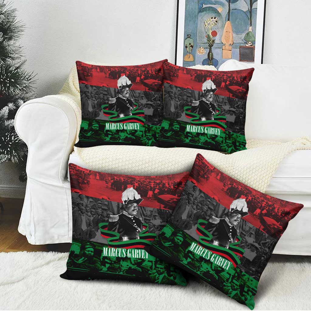 Marcus Garvey Pillow Cover Collage Design Progress Is the Attraction Quote Pan African Movement Tribute - Wonder Print Shop