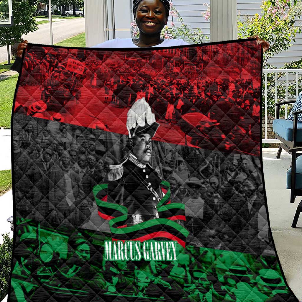 Marcus Garvey Quilt Collage Design Progress Is the Attraction Quote Pan African Movement Tribute - Wonder Print Shop