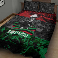 Marcus Garvey Quilt Bed Set Collage Design Progress Is the Attraction Quote Pan African Movement Tribute - Wonder Print Shop