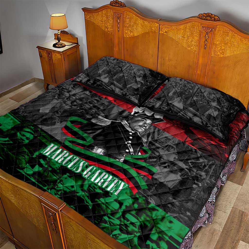 Marcus Garvey Quilt Bed Set Collage Design Progress Is the Attraction Quote Pan African Movement Tribute - Wonder Print Shop
