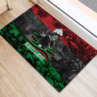 Marcus Garvey Rubber Doormat Collage Design Progress Is the Attraction Quote Pan African Movement Tribute - Wonder Print Shop
