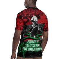 Marcus Garvey Rugby Jersey Collage Design Progress Is the Attraction Quote Pan African Movement Tribute TS04
