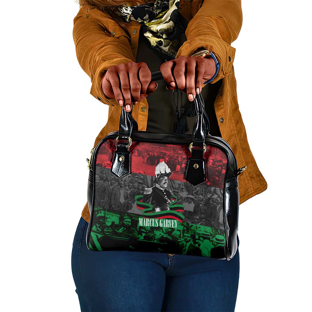 Marcus Garvey Shoulder Handbag Collage Design Progress Is the Attraction Quote Pan African Movement Tribute - Wonder Print Shop