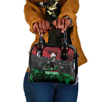 Marcus Garvey Shoulder Handbag Collage Design Progress Is the Attraction Quote Pan African Movement Tribute - Wonder Print Shop