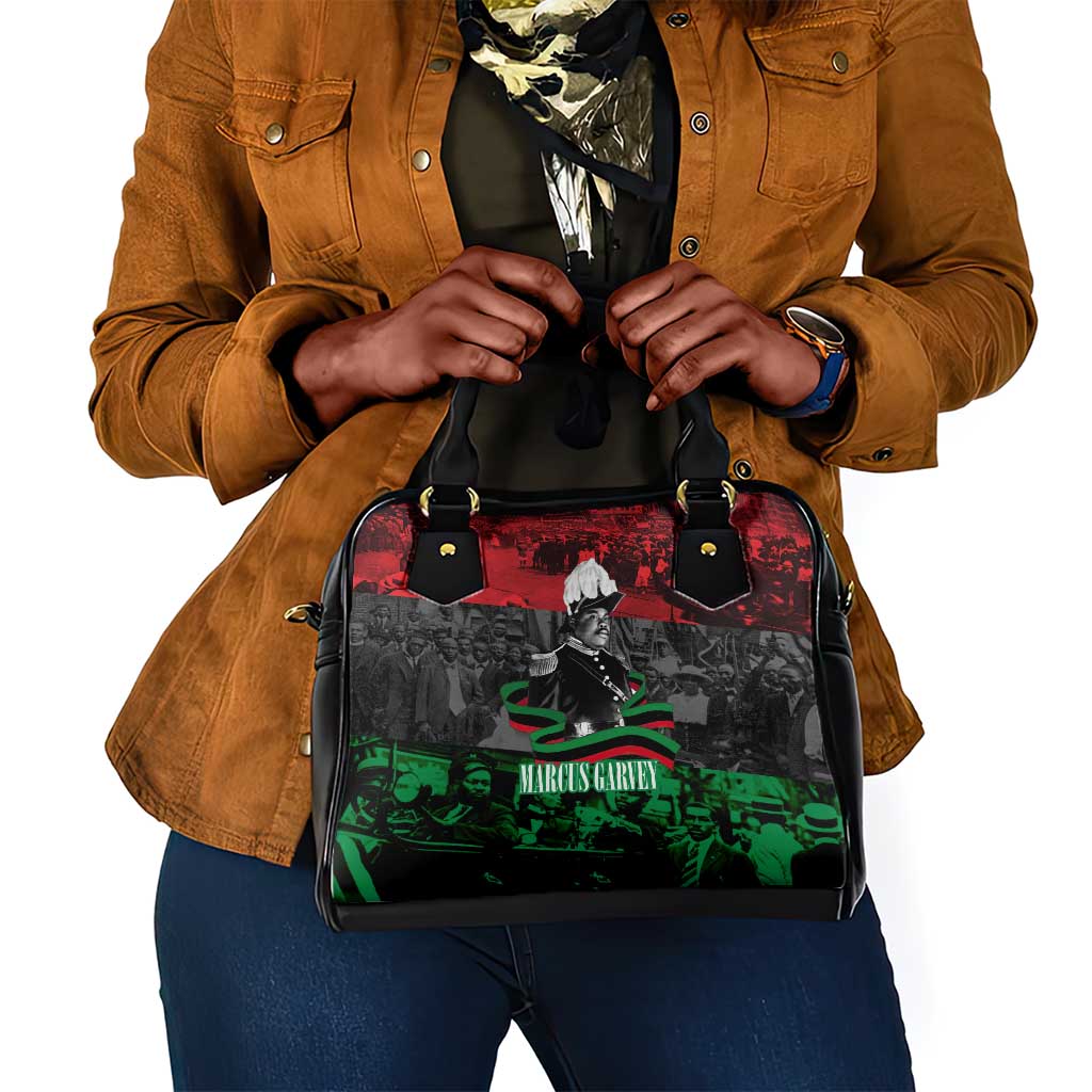 Marcus Garvey Shoulder Handbag Collage Design Progress Is the Attraction Quote Pan African Movement Tribute - Wonder Print Shop