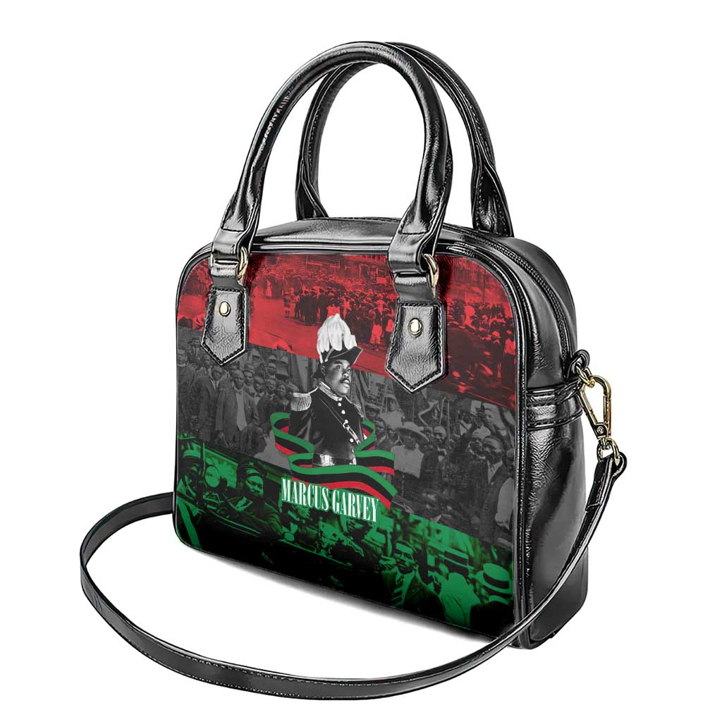 Marcus Garvey Shoulder Handbag Collage Design Progress Is the Attraction Quote Pan African Movement Tribute - Wonder Print Shop