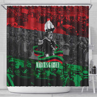Marcus Garvey Shower Curtain Collage Design Progress Is the Attraction Quote Pan African Movement Tribute - Wonder Print Shop