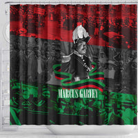 Marcus Garvey Shower Curtain Collage Design Progress Is the Attraction Quote Pan African Movement Tribute - Wonder Print Shop