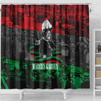Marcus Garvey Shower Curtain Collage Design Progress Is the Attraction Quote Pan African Movement Tribute - Wonder Print Shop