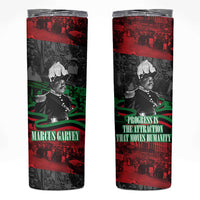 Marcus Garvey Skinny Tumbler Collage Design Progress Is the Attraction Quote Pan African Movement Tribute - Wonder Print Shop