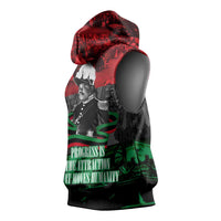 Marcus Garvey Sleeveless Hoodie Collage Design Progress Is the Attraction Quote Pan African Movement Tribute - Wonder Print Shop