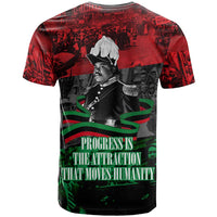 Marcus Garvey T shirt Collage Design Progress Is the Attraction Quote Pan African Movement Tribute TS04