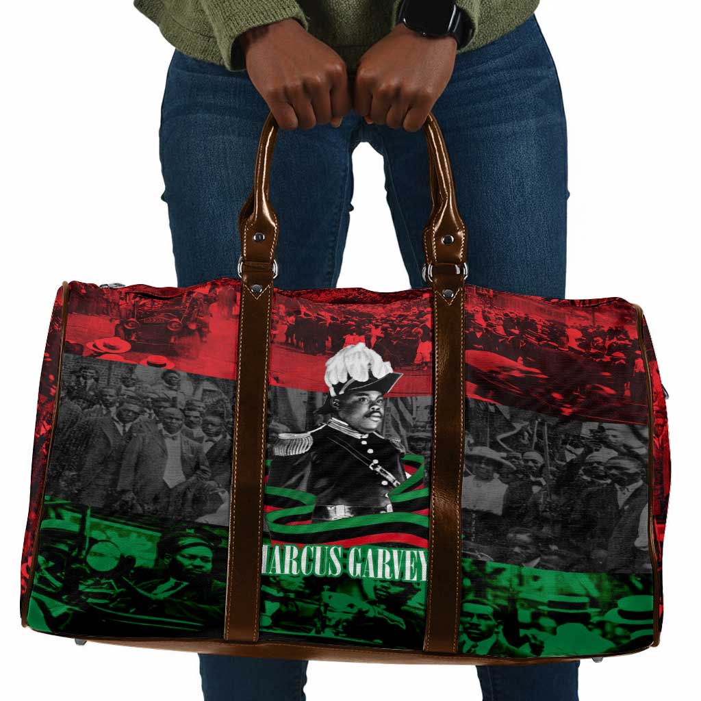 Marcus Garvey Travel Bag Collage Design Progress Is the Attraction Quote Pan African Movement Tribute - Wonder Print Shop