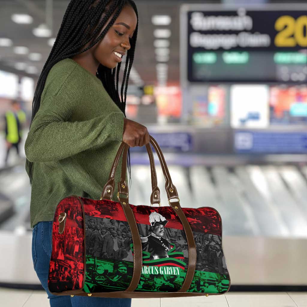 Marcus Garvey Travel Bag Collage Design Progress Is the Attraction Quote Pan African Movement Tribute - Wonder Print Shop