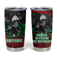 Marcus Garvey Tumbler Cup Collage Design Progress Is the Attraction Quote Pan African Movement Tribute - Wonder Print Shop