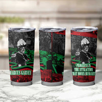 Marcus Garvey Tumbler Cup Collage Design Progress Is the Attraction Quote Pan African Movement Tribute - Wonder Print Shop