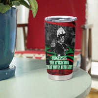 Marcus Garvey Tumbler Cup Collage Design Progress Is the Attraction Quote Pan African Movement Tribute - Wonder Print Shop