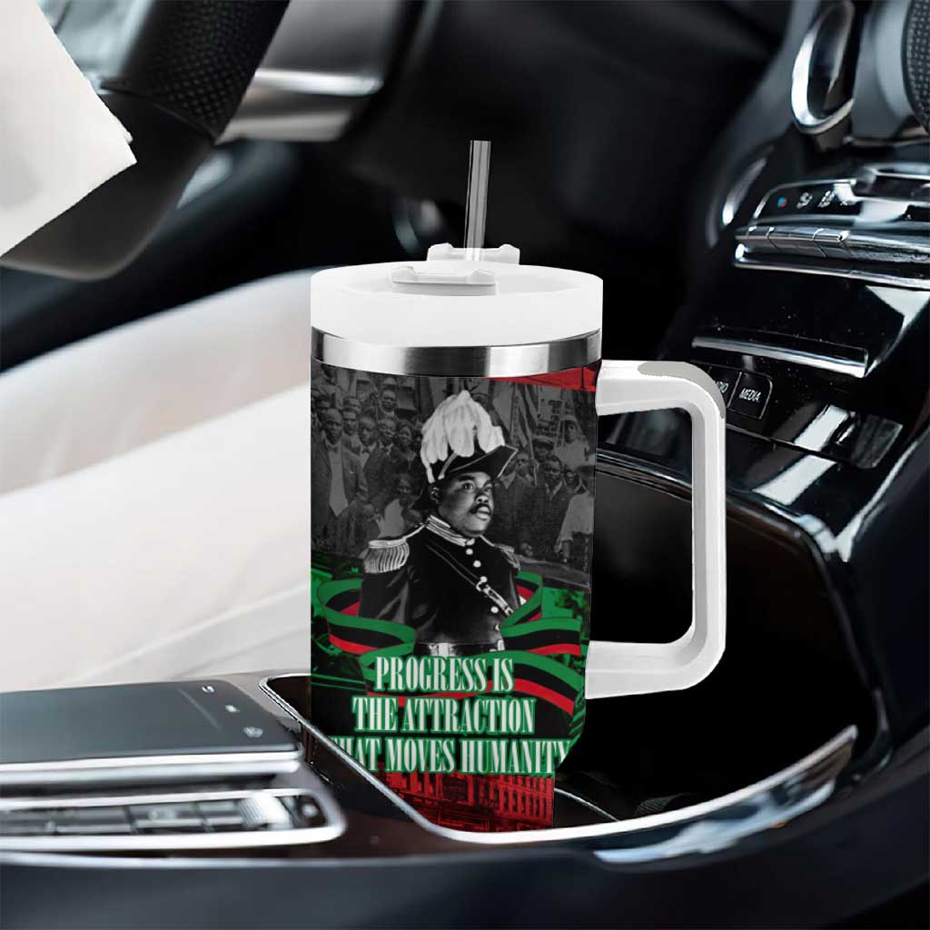 Marcus Garvey Tumbler With Handle Collage Design Progress Is the Attraction Quote Pan African Movement Tribute - Wonder Print Shop