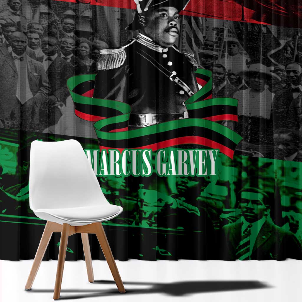 Marcus Garvey Window Curtain Collage Design Progress Is the Attraction Quote Pan African Movement Tribute - Wonder Print Shop