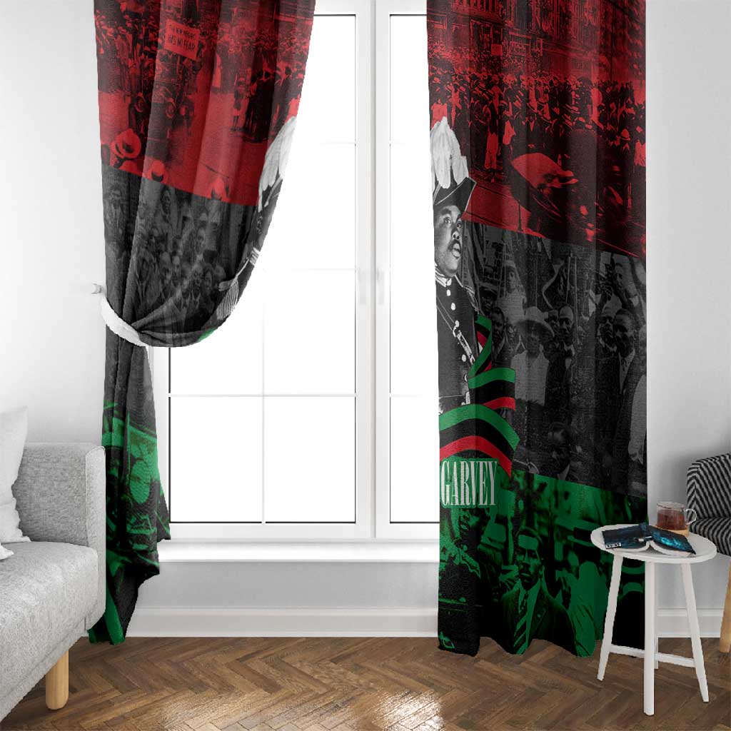 Marcus Garvey Window Curtain Collage Design Progress Is the Attraction Quote Pan African Movement Tribute - Wonder Print Shop
