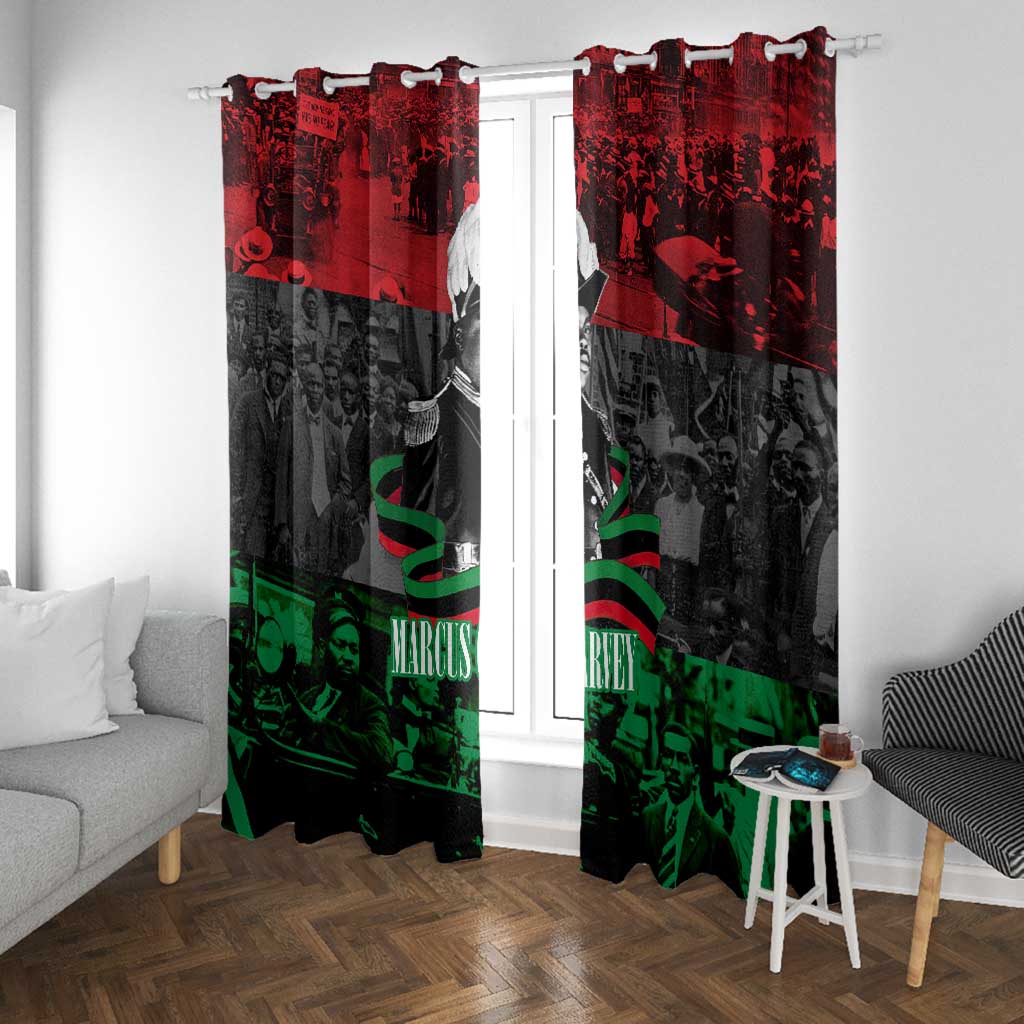 Marcus Garvey Window Curtain Collage Design Progress Is the Attraction Quote Pan African Movement Tribute - Wonder Print Shop