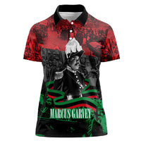 Marcus Garvey Women Polo Shirt Collage Design Progress Is the Attraction Quote Pan African Movement Tribute TS04