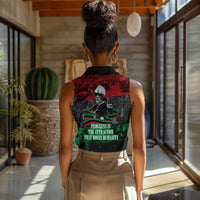 Marcus Garvey Women Sleeveless Polo Shirt Collage Design Progress Is the Attraction Quote Pan African Movement Tribute - Wonder Print Shop