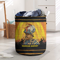 Marcus Garvey Laundry Basket Yellow African Pattern Design Pan African Flag Civil Rights Movement Tribute - Wonder Print Shop