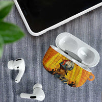 Marcus Garvey AirPods Case Yellow African Pattern Design Pan African Flag Civil Rights Movement Tribute - Wonder Print Shop