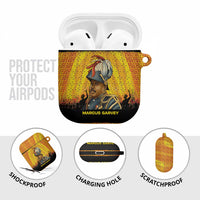 Marcus Garvey AirPods Case Yellow African Pattern Design Pan African Flag Civil Rights Movement Tribute - Wonder Print Shop