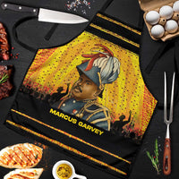 Marcus Garvey Apron Yellow African Pattern Design Pan African Flag Civil Rights Movement Tribute - Wonder Print Shop
