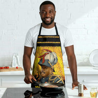Marcus Garvey Apron Yellow African Pattern Design Pan African Flag Civil Rights Movement Tribute - Wonder Print Shop