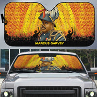 Marcus Garvey Auto Sun Shade Yellow African Pattern Design Pan African Flag Civil Rights Movement Tribute - Wonder Print Shop