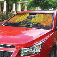 Marcus Garvey Auto Sun Shade Yellow African Pattern Design Pan African Flag Civil Rights Movement Tribute - Wonder Print Shop