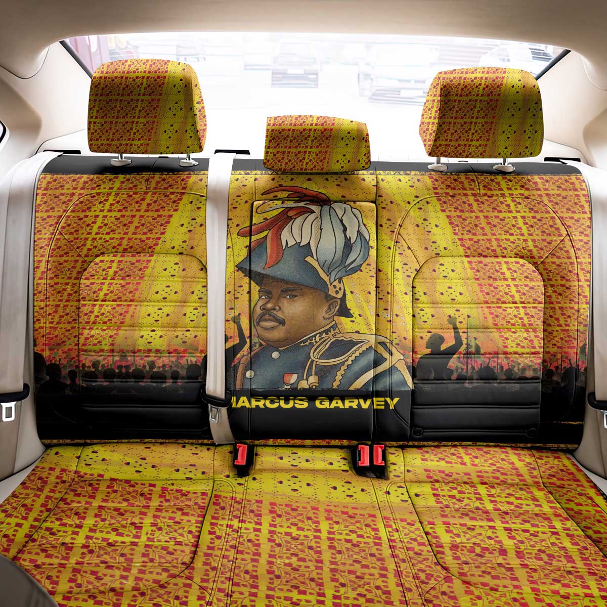 Marcus Garvey Back Car Seat Cover Yellow African Pattern Design Pan African Flag Civil Rights Movement Tribute - Wonder Print Shop